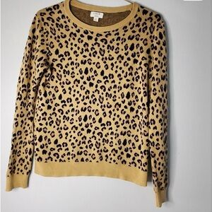 J Crew factory teddie sweater animal print women's size small